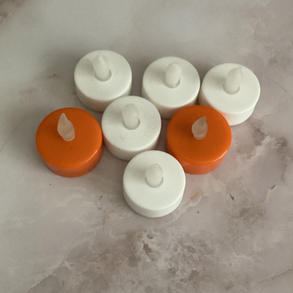 Orange and White LED Tealight Candles(7)